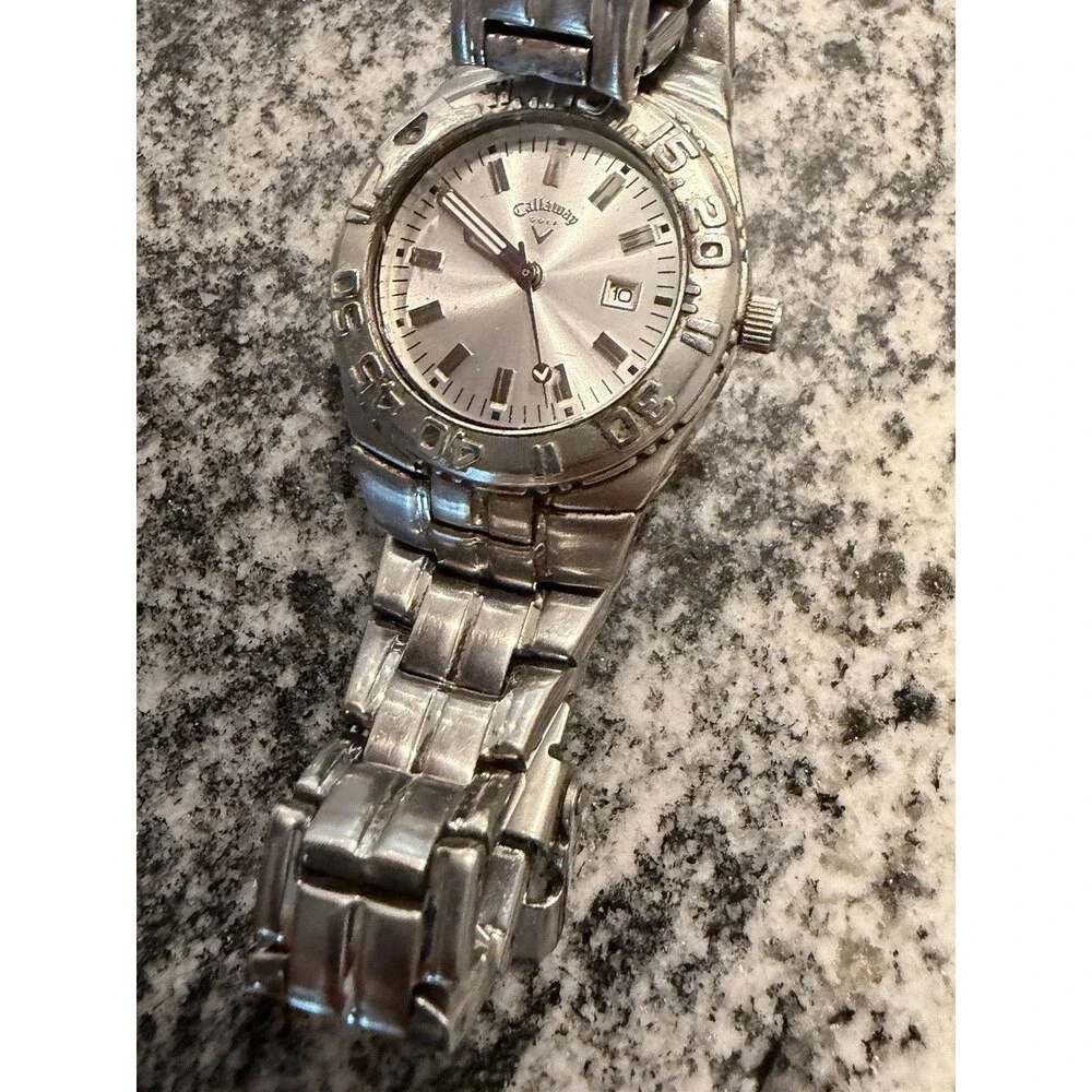 Callaway Women’s Golf Watch CY114 Silver Stainless Steel Bracelet Needs Battery
